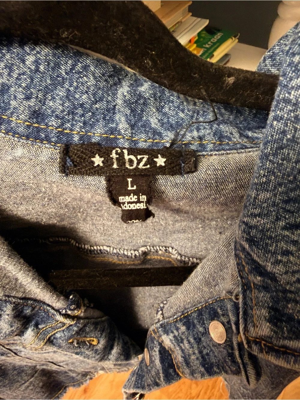 FBZ (Purchased at boutique in Charleston) Girls Blue Acid Wash Denim Jean Jacket
